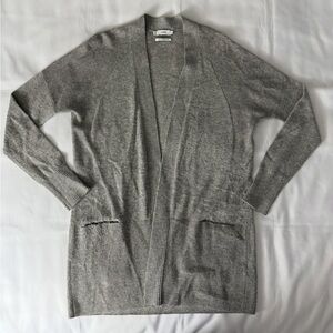 Vince Gray Open Front Long Sleeve Cashmere Cardigan Sweater